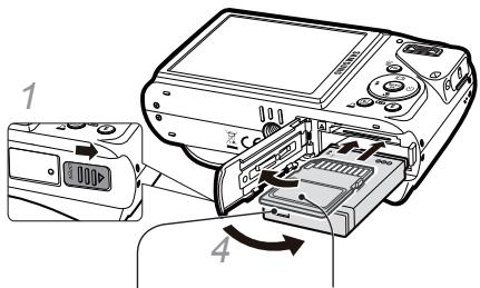 SAMSUNG VLUU WB550 - Insertar la batería y la tarjeta de memoria - 1