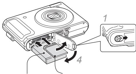 SAMSUNG WB1000 - Insertion de la batterie et de la carte mémoire - 1