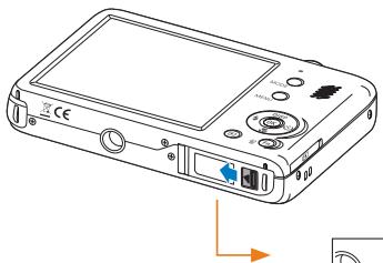 SAMSUNG PL211 - Insertion de la batterie et de la carte mémoire - 1
