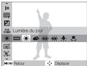 SAMSUNG PL211 - Exemple : sélection de l'option de balance des blancs en mode - 4