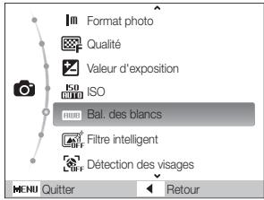 SAMSUNG PL211 - Exemple : sélection de l'option de balance des blancs en mode - 3