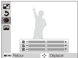 R - G - B - MENU Retour + Déplacer