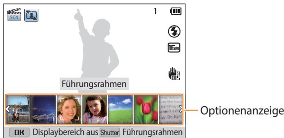 SAMSUNG WB2100 - Ansicht der Optionenanzeige einstellen - 1