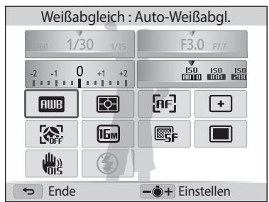 SAMSUNG WB2100 - Beispiel: Auswahl einer Weißabgleichsoption im Programmmodus: - 2