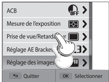SAMSUNG WB250 - Différentes manières d'utiliser l'écran tactile - 3