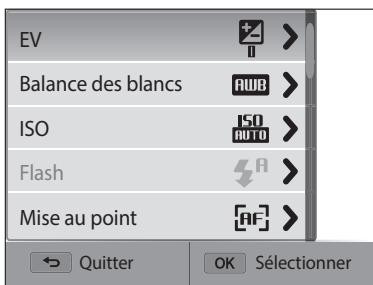 SAMSUNG WB250 - Ex : sélection d'une option de balance des blancs en mode programme : - 2
