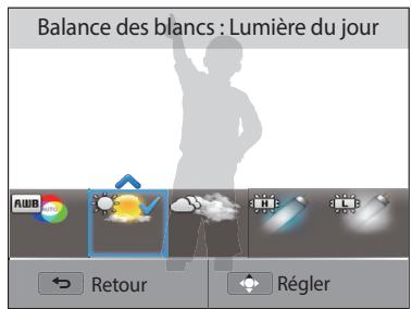 SAMSUNG WB250 - Ex : sélection d'une option de balance des blancs en mode programme : - 4
