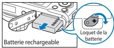 SAMSUNG WB250 - Retrait de la batterie et de la carte mémoire - 1