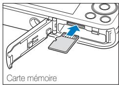 SAMSUNG PL 120 - Insertion de la batterie et de la carte mémoire - 2