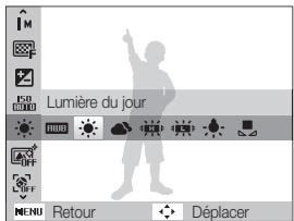 SAMSUNG PL 120 - Ex : sélection d'une option de balance des blancs dans le mode Programme. - 3