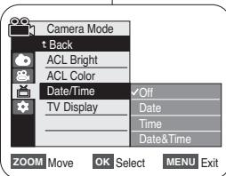 SAMSUNG SC-D263 - Affichage de la date et de l'heure  (Date/Heure) - 3