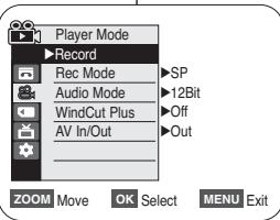 SAMSUNG SC-D263 - Réglage AV In/Out (Ent/Sor AV) (modèle SC-D365/D366 uniquement) - 2