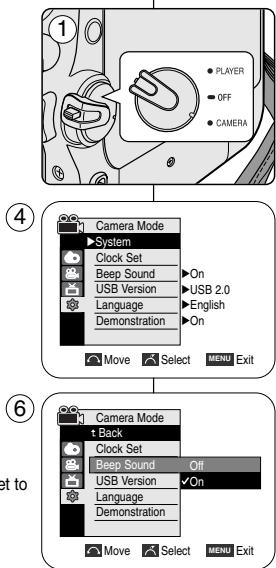 SAMSUNG SC-D455 - Ajuste del sonido del pitido - 1