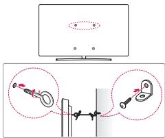 LG 49SJ810V, 55SJ810V - Securing the TV to a wall - 1