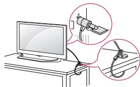 LG 49UH600V - Utilizar o Sistema de segurar kensington - 1