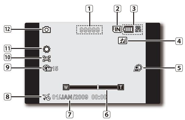 SAMSUNG SMX-F33LP - Mode enregistrement vidéo : menu de raccourcis (manuel) - 2