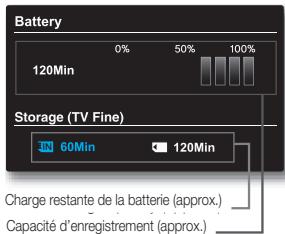 SAMSUNG SMX-F33LP - Pour vérifier la charge et la capacité de mémoire restantes - 2