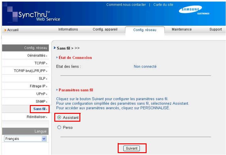 SAMSUNG CLP-310N - Configuration du réseau sans fil de l'imprimante - 2