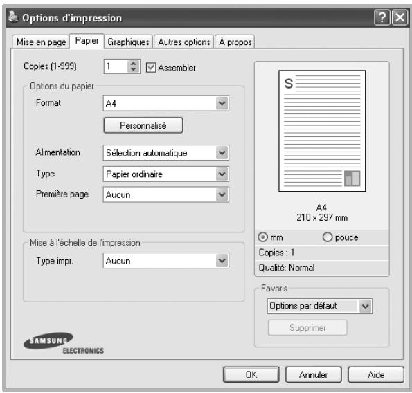 SAMSUNG CLP-610ND - Onglet Papier - 1