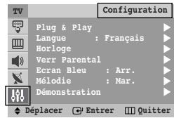 SAMSUNG CW-21M063N - Configuration - langue / écran bleu / mélodie / démonstration - 1