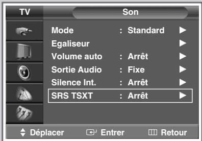 SAMSUNG SP-47Q1HE - Réglage du SRS TSXT - 2