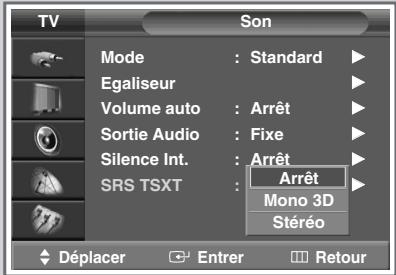 SAMSUNG SP-47Q1HE - Réglage du SRS TSXT - 3
