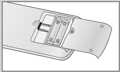 SAMSUNG SP-47Q1HE - Insertion des piles dans la télécommande - 2