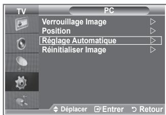 TV PC Verrouillage Image Position Réglage Automatique Réinitialiser Image Déplacer Entrer Retour