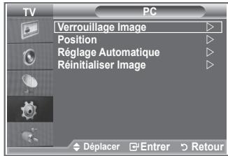 TV PC Verrouillage Image Position Réglage Automatique Réinitialiser Image Déplacer Entrer Retour