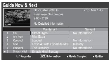 SAMSUNG LE19C431C4W - Utilisation du Guide Now & Next / Guide Complet - 1