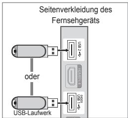 Seitenverkleidung des Fernsehgeräts oder USB-Laufwerk