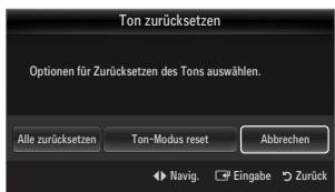 SAMSUNG LE40B651 - ☐ Ton zurücksetzen → Alle zurücksetzen / Ton-Modus reset / Abbrechen - 1