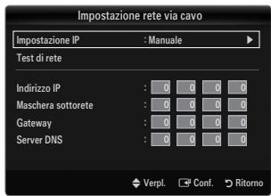 SAMSUNG LE40B651 - Impostazione rete via cavo - Manuale - 1
