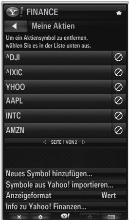 SAMSUNG LE40B651 - Verwenden des Finanz-Widget von Yahoo!® - 1
