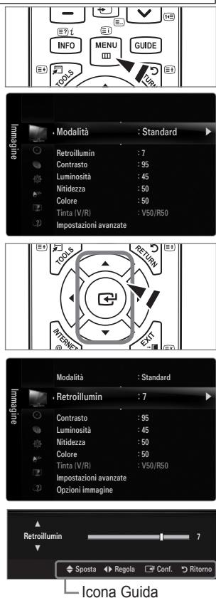 SAMSUNG LE40B651 - ☐ Uso dei menu OSD (On Screen Display) - 1