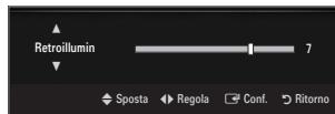 Retroillumin 7 Sposta ▶ Regola □ Conf. ▶ Ritorno