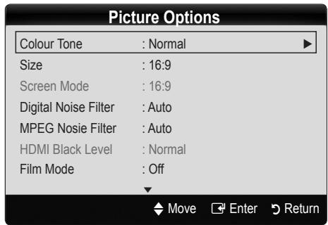 SAMSUNG LE40C550 - Picture Options - 1