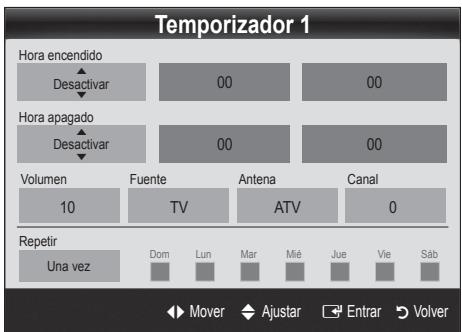 SAMSUNG LE40C550 - Activación y desactivación del temporizador - 1