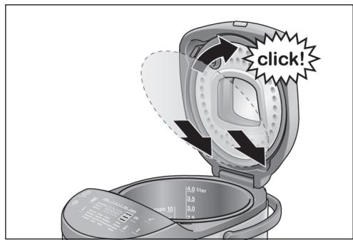 BOSCH INTELLIGENT AUTOCOOK MUC28B64FR - Colocar el inserto de la tapa - 1