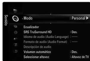 SAMSUNG LE46B750U1W - - Modo → Estándar / Música / Película / Voz clara / Personal - 1