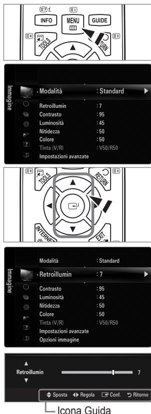SAMSUNG LE46B750U1W - Uso dei menu OSD (On Screen Display) - 1