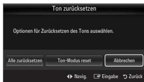 SAMSUNG LE46B750U1W - - Ton zusacksetzen  Alle zusacksetzen / Ton-Modus reset / Abbrechen - 1