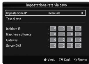 SAMSUNG LE46B750U1W - Impostazione rete via cavo - Manuale - 1