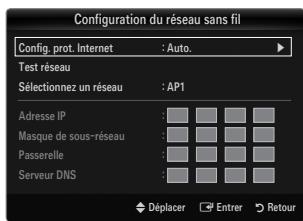 SAMSUNG LE46B750U1W - Configuration du réseau sans fil-auto. - 1