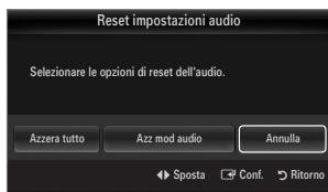 SAMSUNG LE46B750U1W - Reset impostazioni audio  Azzera tutto / Azz mod audio / Annulla - 1