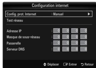 SAMSUNG LE46B750U1W - Configuration internet-manuel - 1