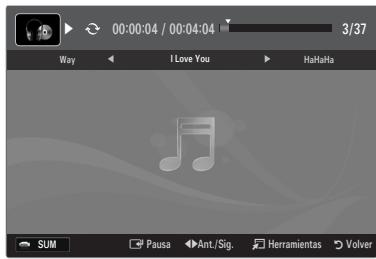 SAMSUNG LE46B750U1W - Reproduccion de ARCHivos de musica seleccionados - 1