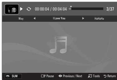 SAMSUNG LE46B750U1W - Playing the selected music files - 1