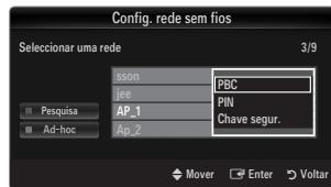 SAMSUNG LE46B750U1W - Ligar um WPS (Wi-Fi Protected Setup - Configuração Wi-Fi protegida) - 1