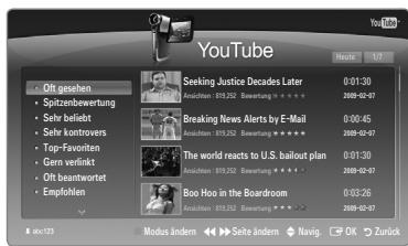 SAMSUNG LE46B750U1W - Verwendend des YouTube-Widget - 1